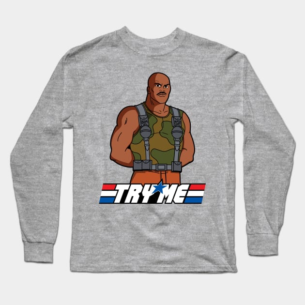 TRY ME - BLM - 90s CARTOONS Long Sleeve T-Shirt by Midnight Run Studio